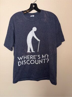 Port and Company Navy Blue Tee with White Graphic